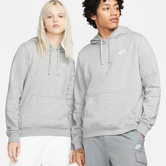 Nike Tops - Nike Club Fleece Hooded Sweatshirt NWOT Size Medium Gray